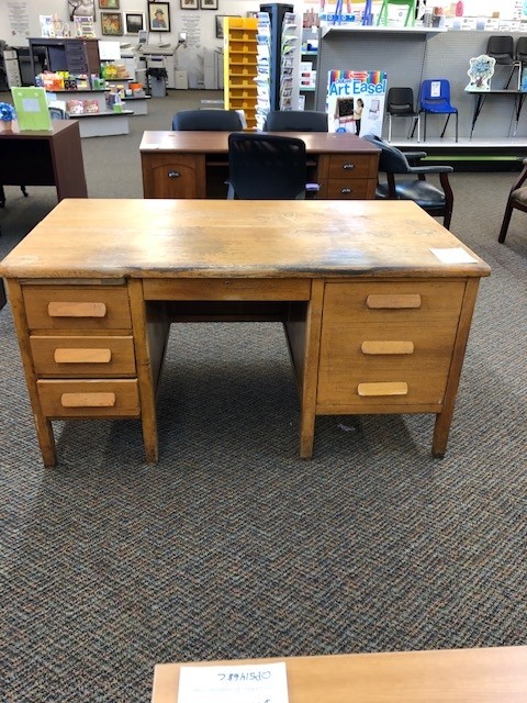 Vintage maple student shop desk