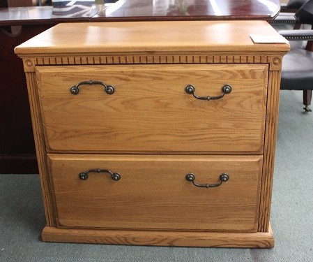 Used Two Drawer Oak Finish Lateral File