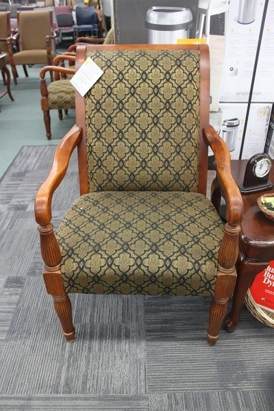 Used Olive and Black Upholstered Side Chair
