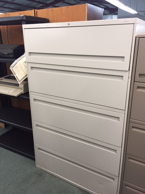 HON Five Drawer Lateral Filing Cabinet