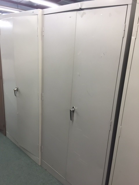 Used Metal Storage Cabinet, Putty Finish