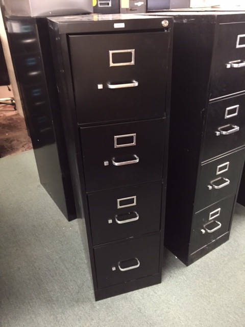Closeout Black Four Drawer 25" D File Cabinet by HON