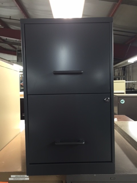 Closeout Charcoal Gray Two Drawer 18"D  File Cabinet