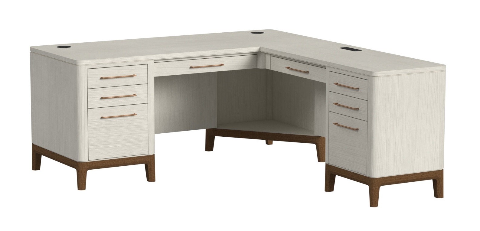 Pomona Pedestal L-Shaped Desk by Martin Furniture