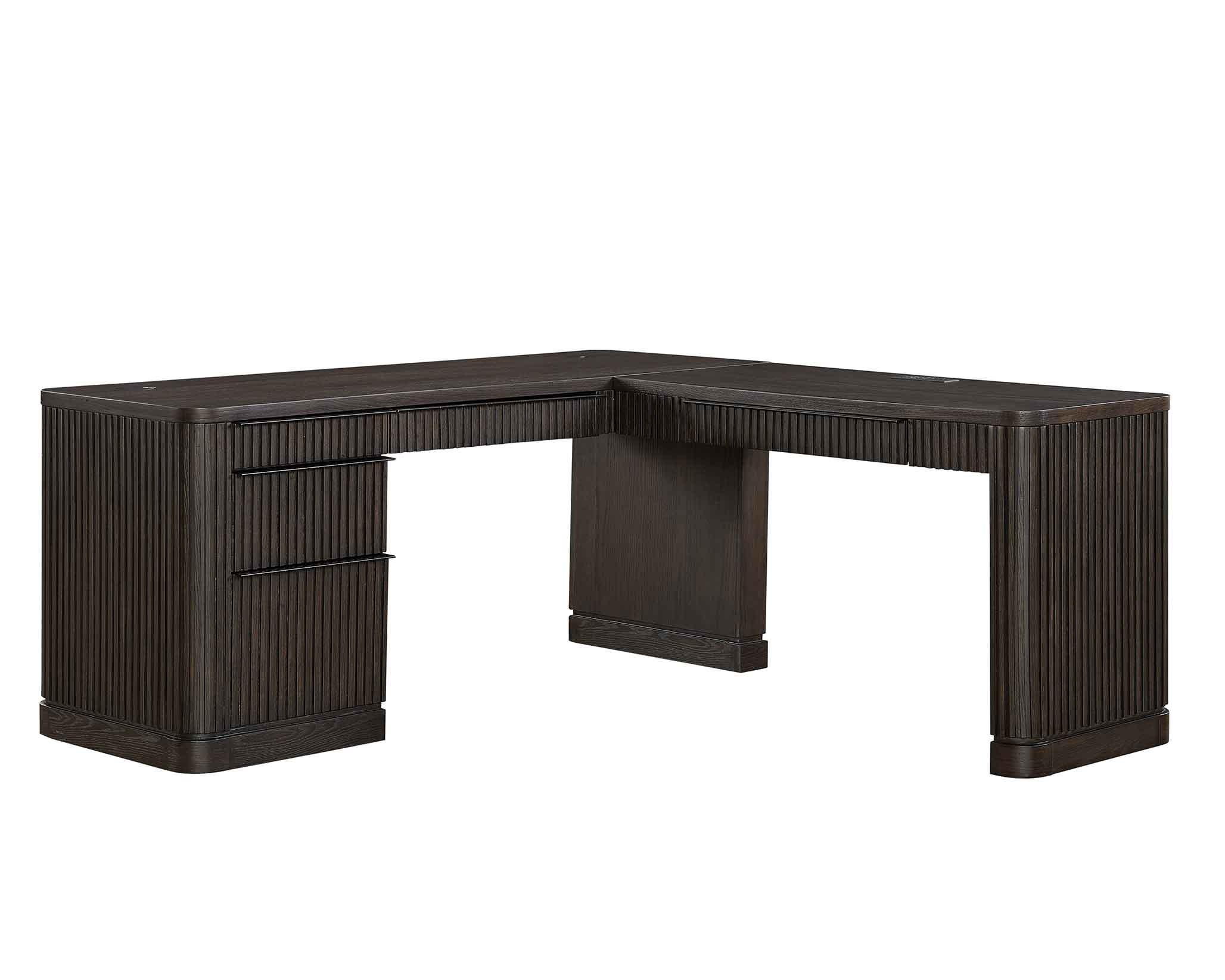 Tulane Office L-Shape Pedestal Desk with Open Return by Martin Furniture