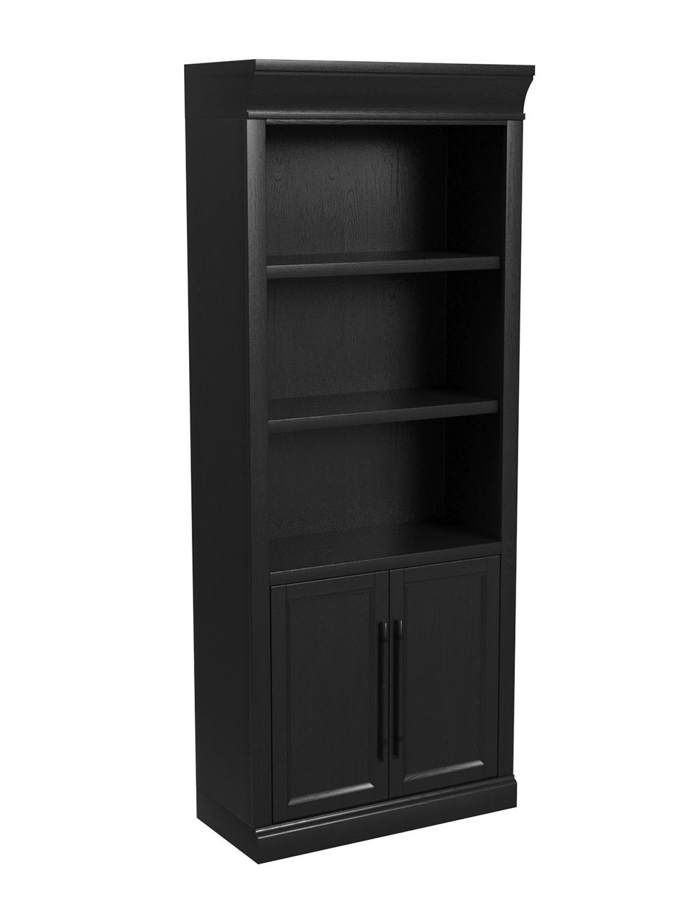 Willow Lane Bookcase with Doors by Martin, Ebony Black