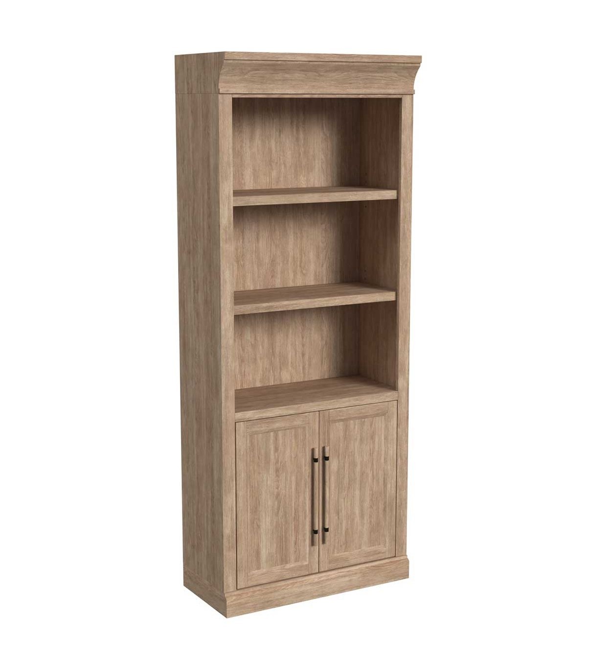 Willow Lane Bookcase with Doors by Martin, Natural Oak