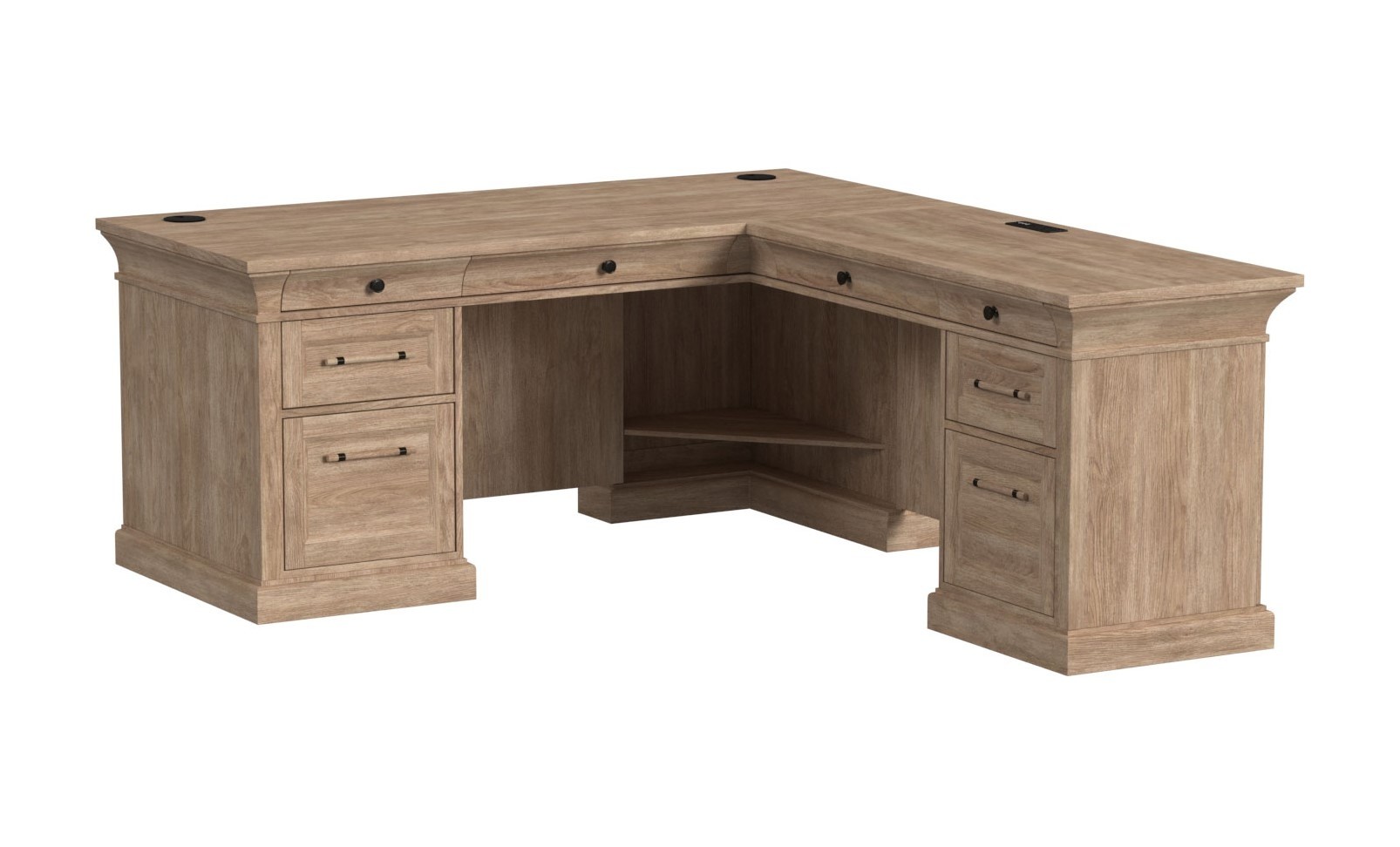 Willow Lane Pedestal L-Shaped Desk by Martin