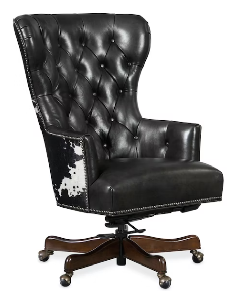 Hooker Furniture Home Office Katherine Executive Swivel Tilt Chair w/ Black & White HOH