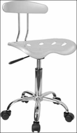 Vibrant Silver And Chrome Computer Task Chair with Tractor Seat 