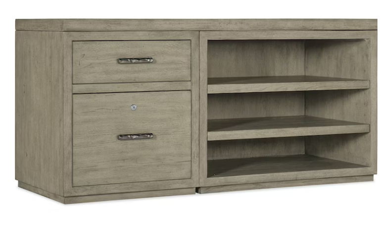 Hooker Furniture Home Office Linville Falls 60" Credenza with Small File and Shelves