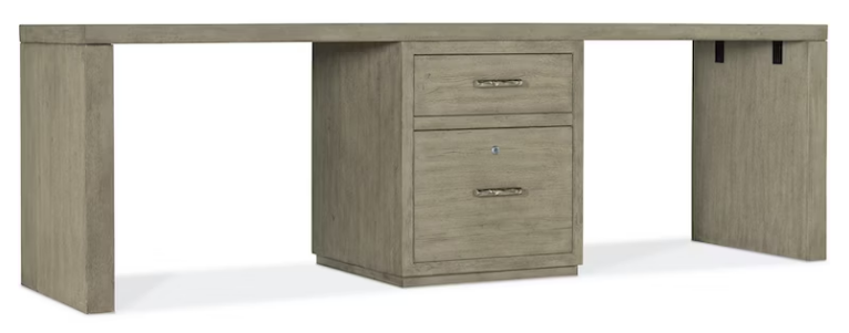 Hooker Furniture Home Office Linville Falls 96" Desk with Small File and 2 Legs