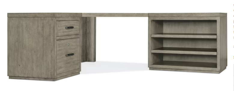 Hooker Furniture Home Office Linville Falls Corner Combo with Open Shelves and Small File