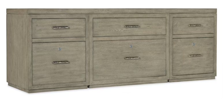 Hooker Furniture Home Office Linville Falls 84" Credenza with 2 Small Files and Lateral File