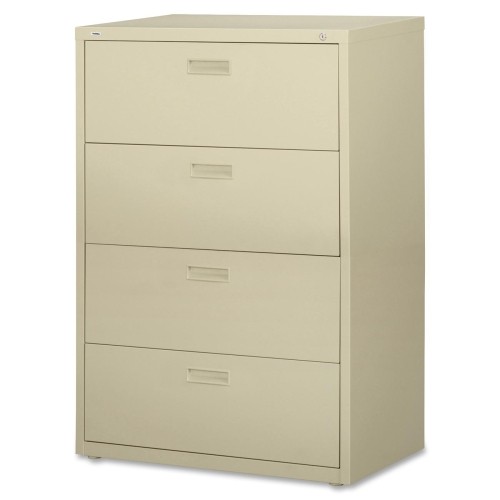 Lorell Four Drawer 30"W Putty Lateral File Cabinet