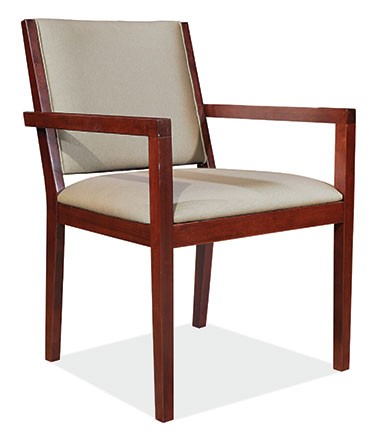 Savore Series Fully Upholstered, Guest Chair w/Arms & Wood Frame