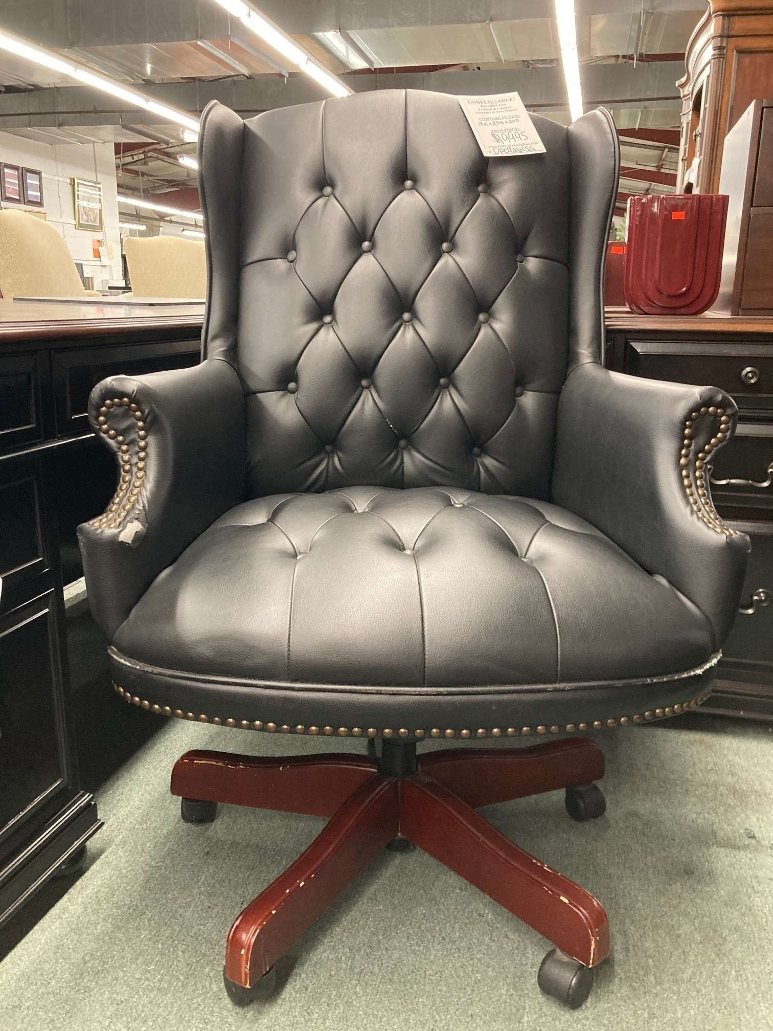 Used Button Tufted Executive Wingback Desk Chair