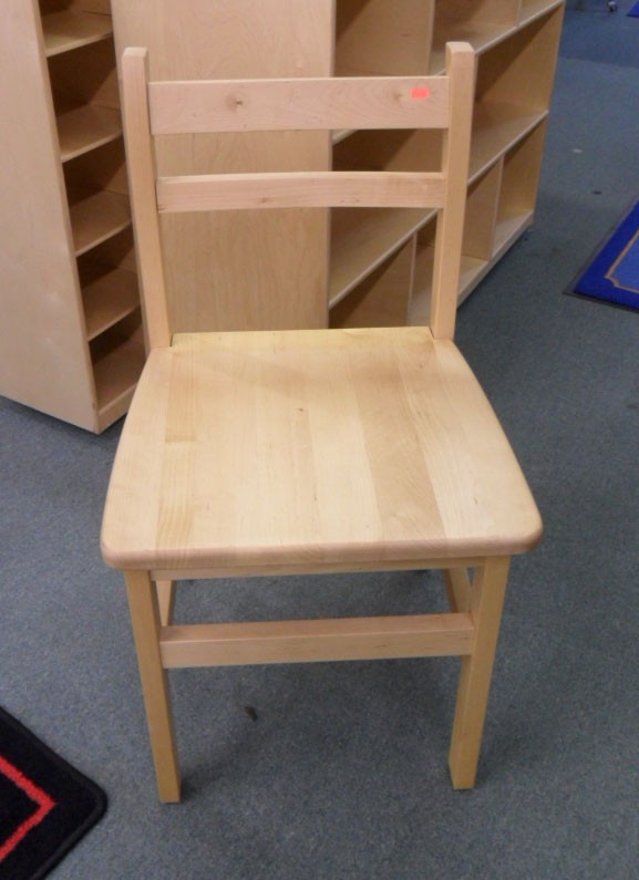 Wooden Chair with Slat Style Back