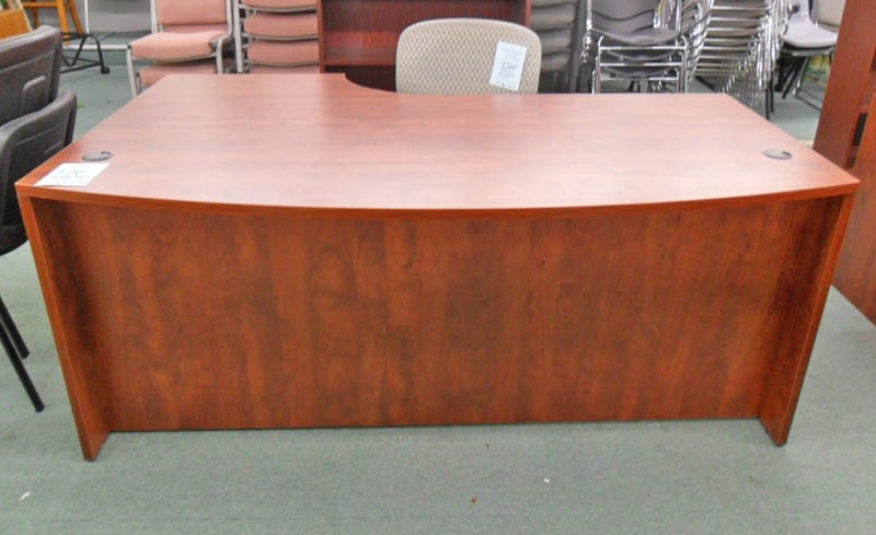 Laminate Bow Front Desk with Side Extension