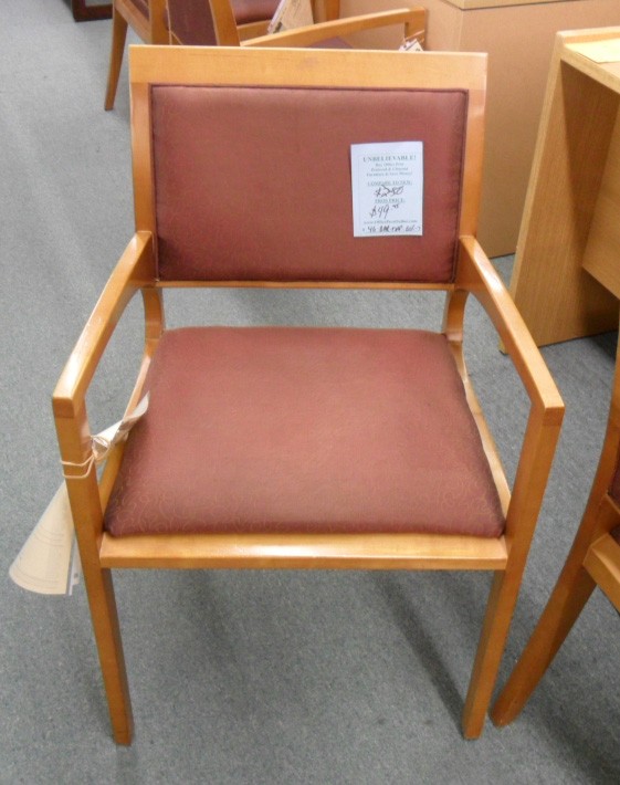 Contemporary Guest Chair with Fabric and Wood - 4 LEFT