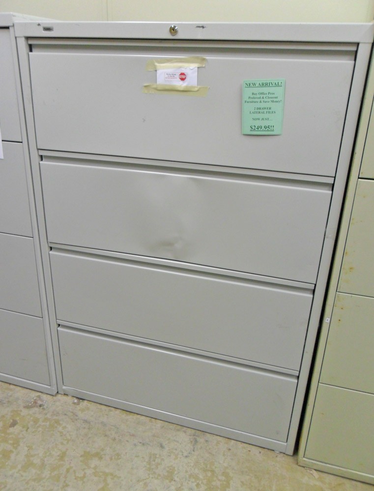 36" Wide Four Drawer Lateral File Cabinet