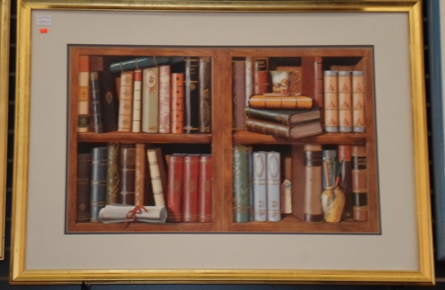 Framed Art -  Books on Shelves