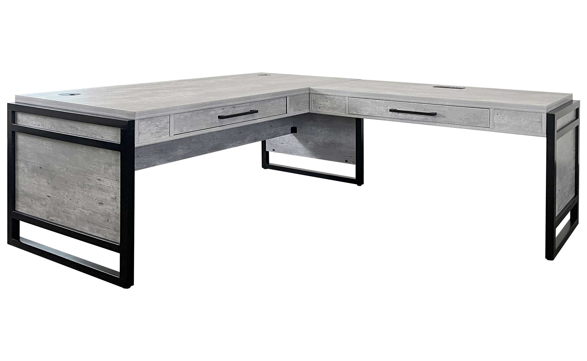 Mason Complete Open L Desk by Martin Furniture, Concrete