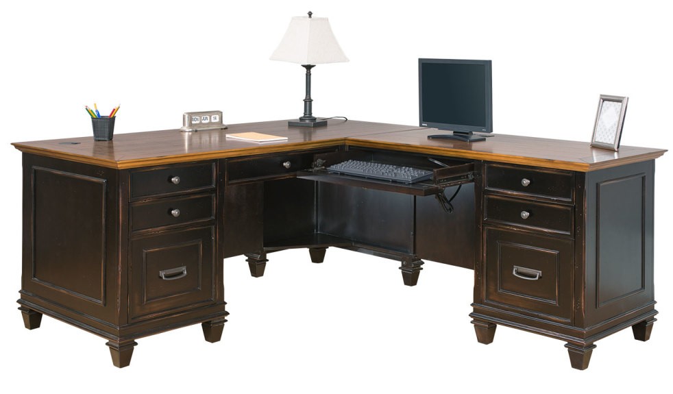 Hartford Right Hand L-Shaped Desk, Ebony