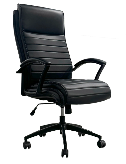 Smooth Black Leather Desk Chair by Parker House