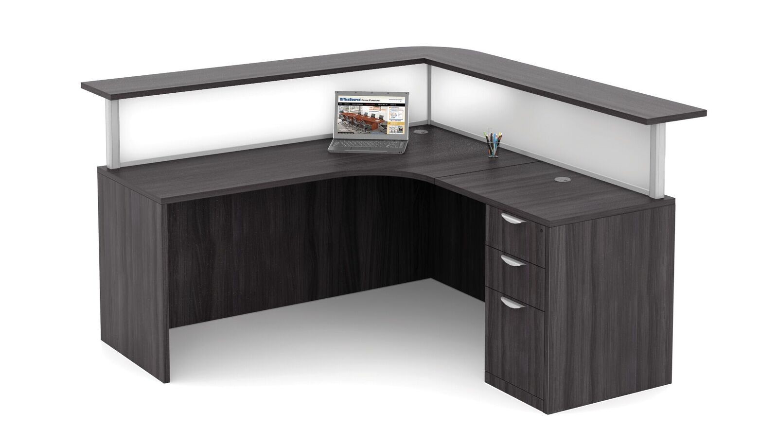 Performance Laminate Reception Workstation - Coastal Grey Finish