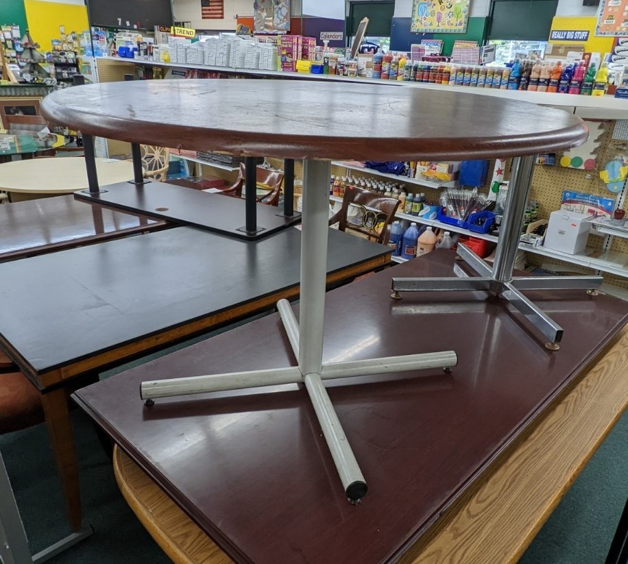 Wood and Metal Round Activity Table Office Pro's