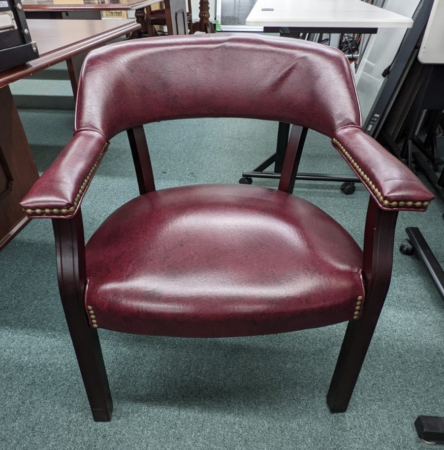 Used Burgundy Faux Leather Side Chair 