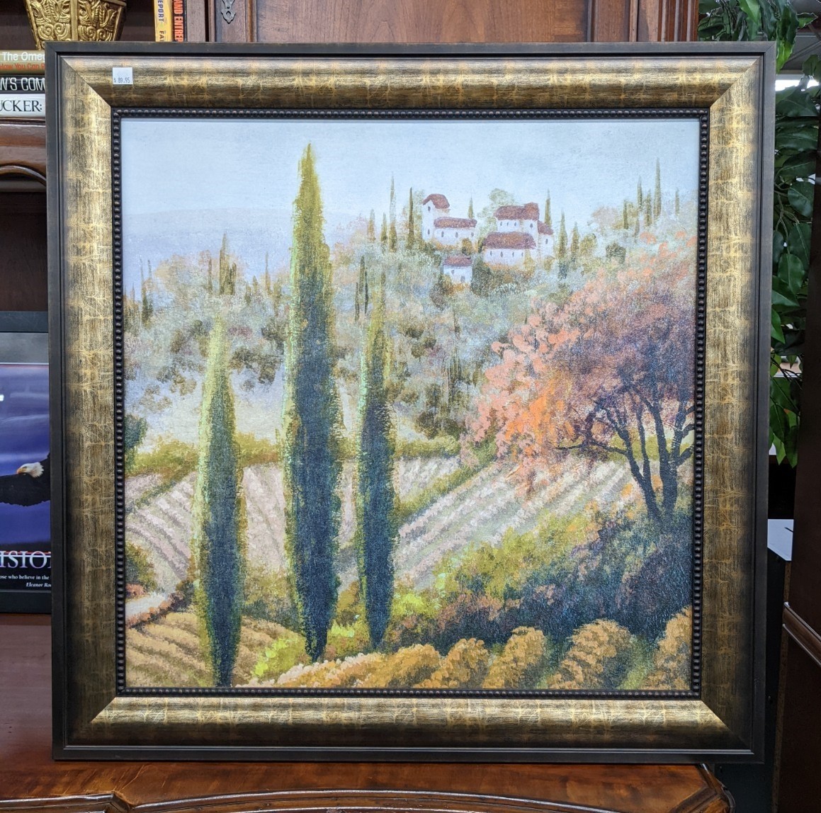 Framed Art with Hillside Scene