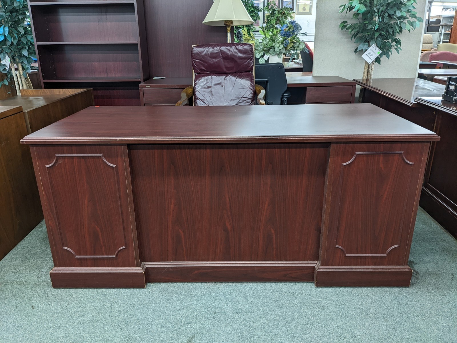 Used Mahogany Double Pedestal Desk