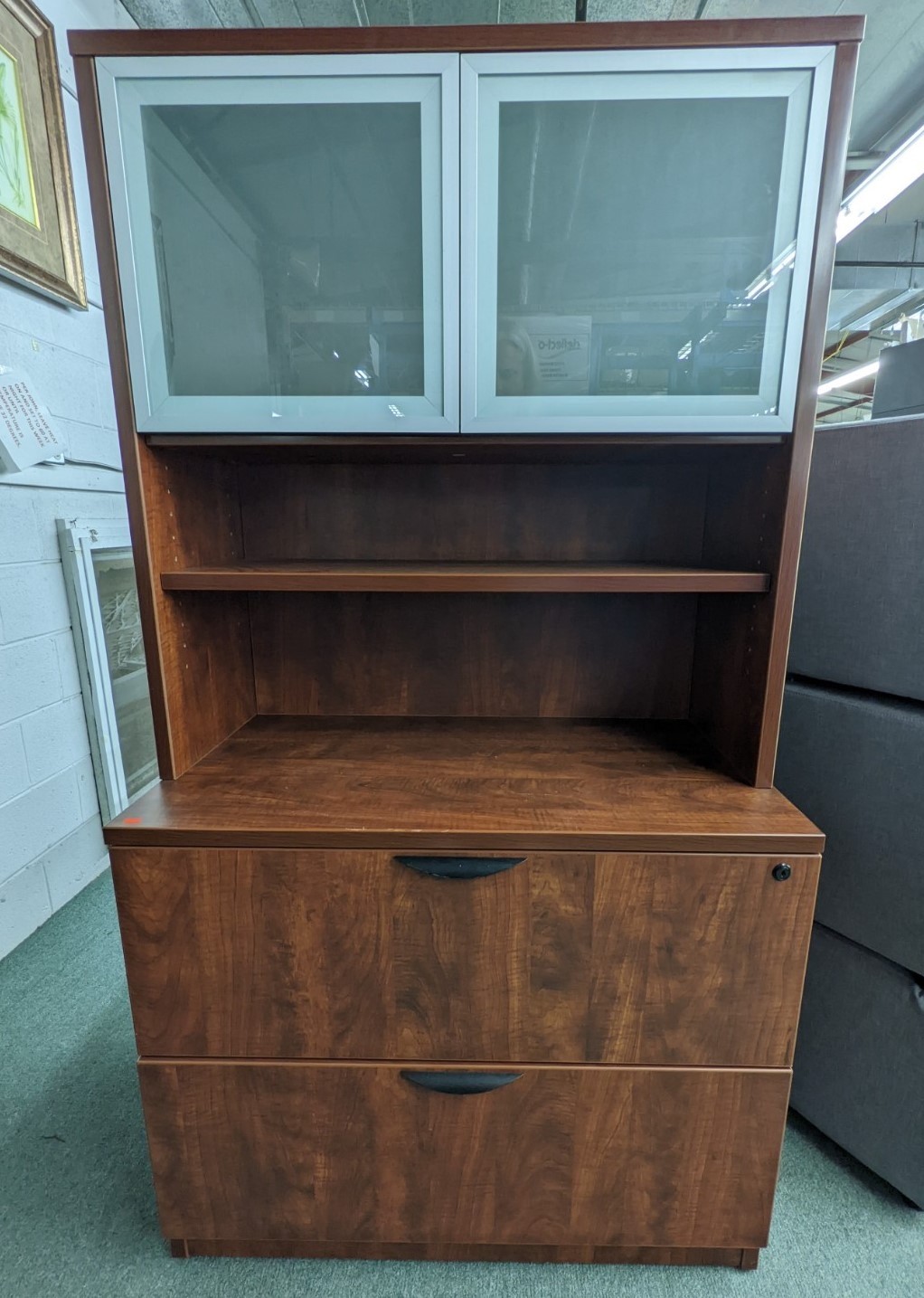 Laminate Lateral File and Hutch Set Office Pro's