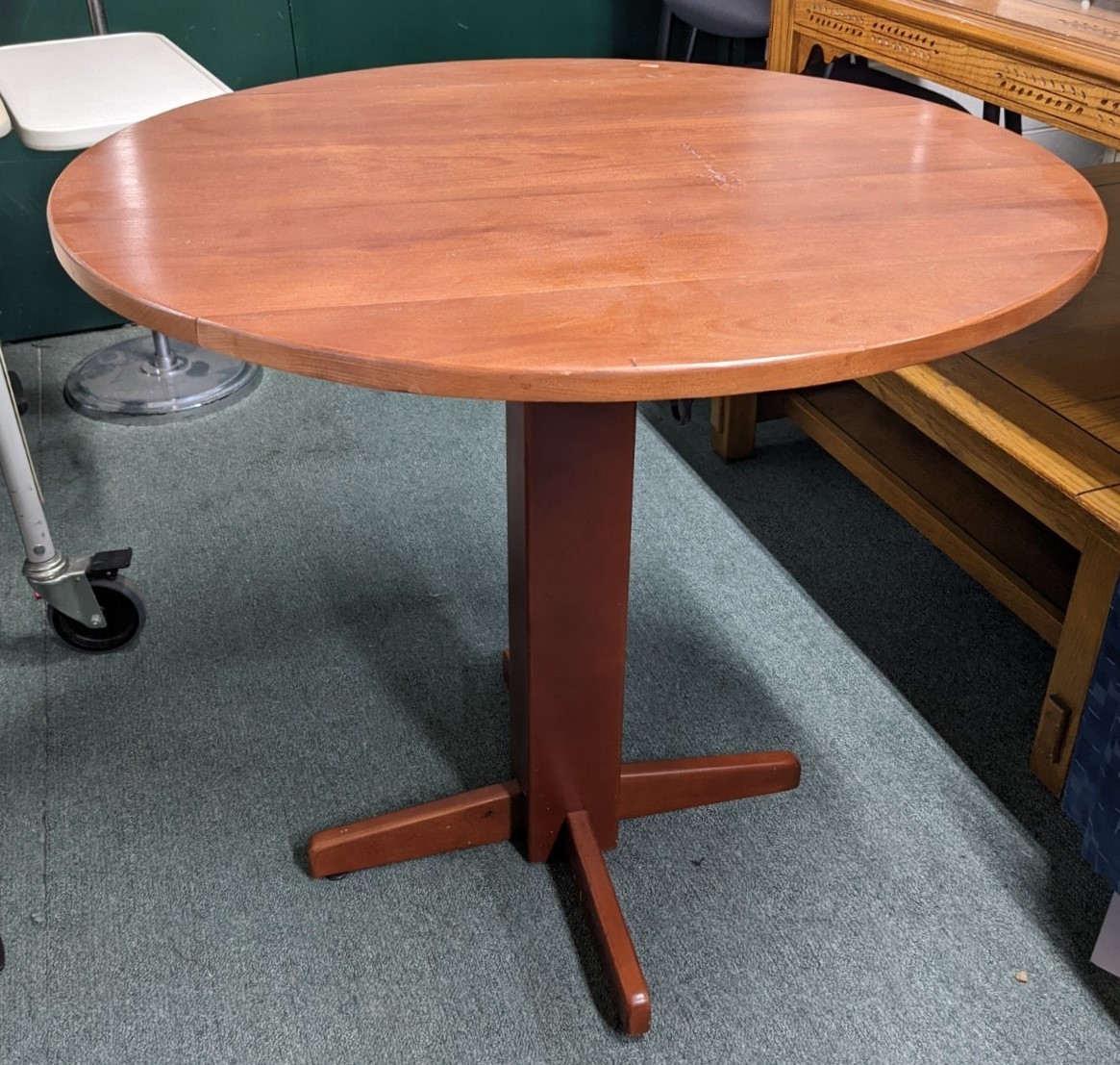 Round Oak Drop Leaf Table Office Pro's