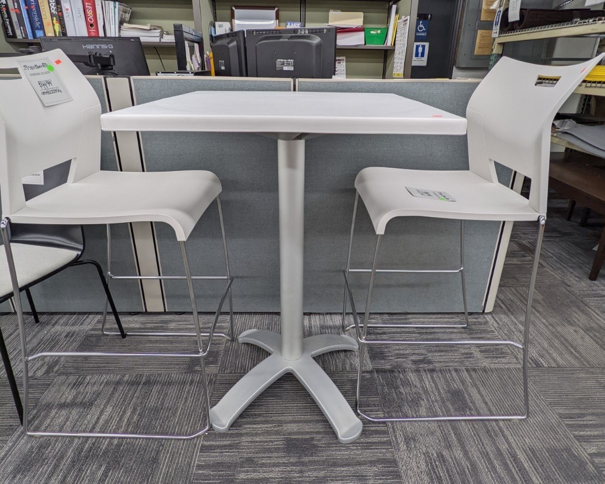 White Polypropylene High Top Table Office Pro's