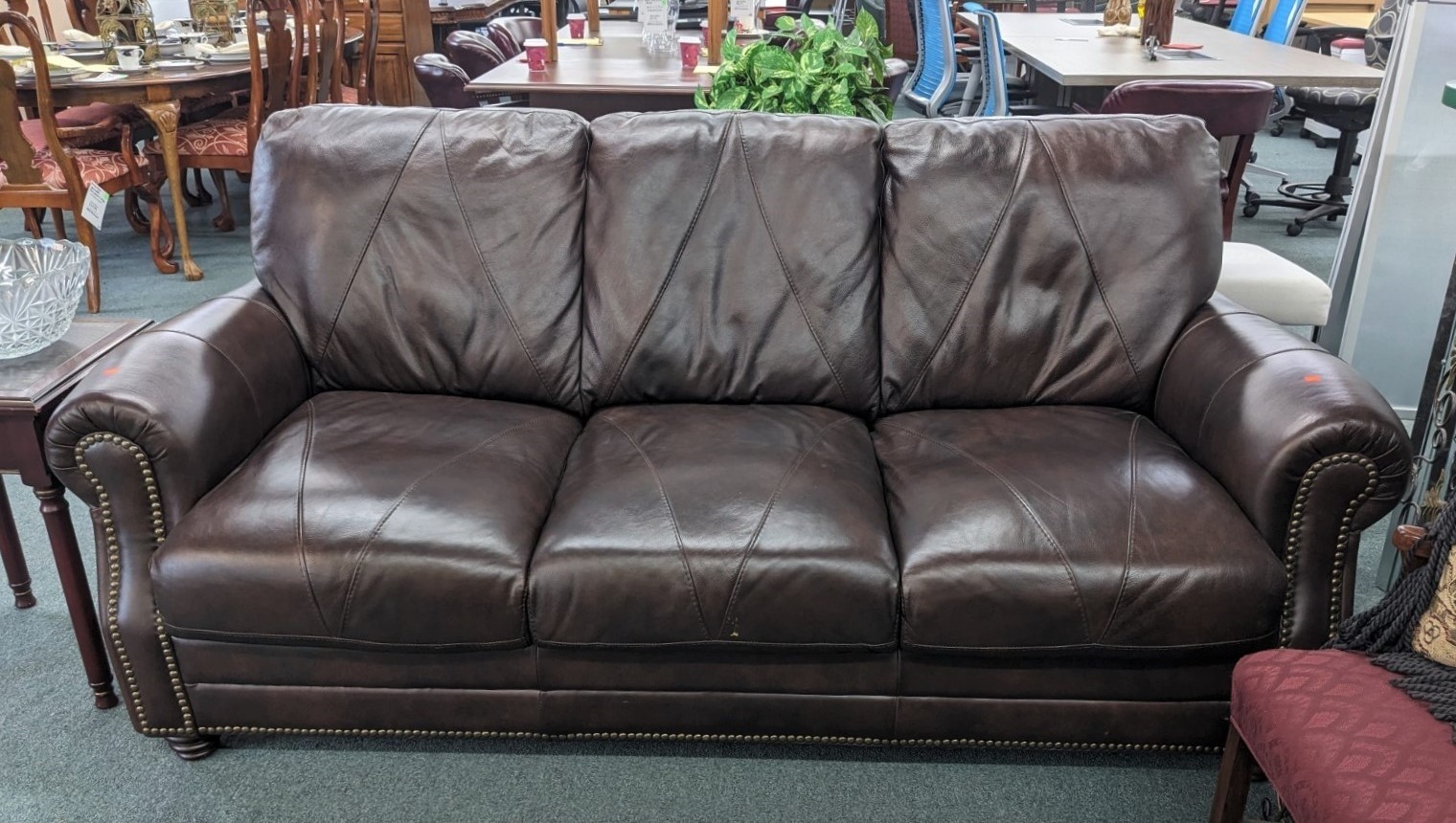 Brown Leather Sofa Office Pro's