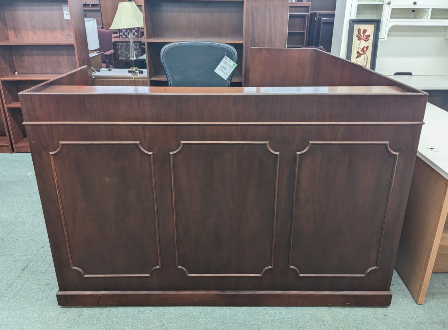 Cherry LShape Reception Desk Office Pro's
