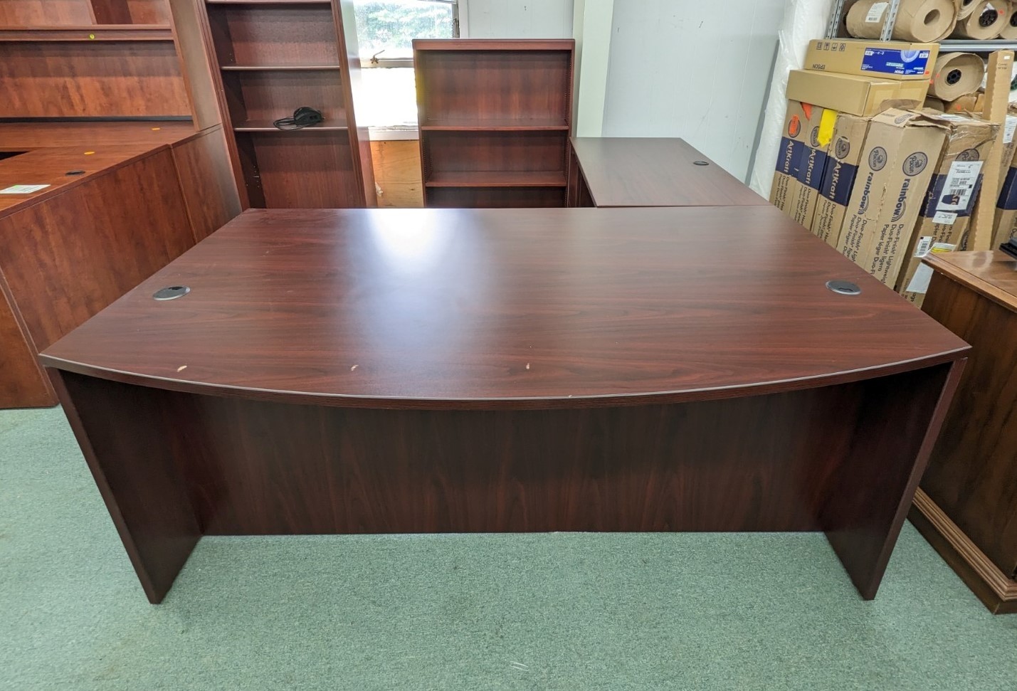 Cherry Laminate LShaped Desk Office Pro's