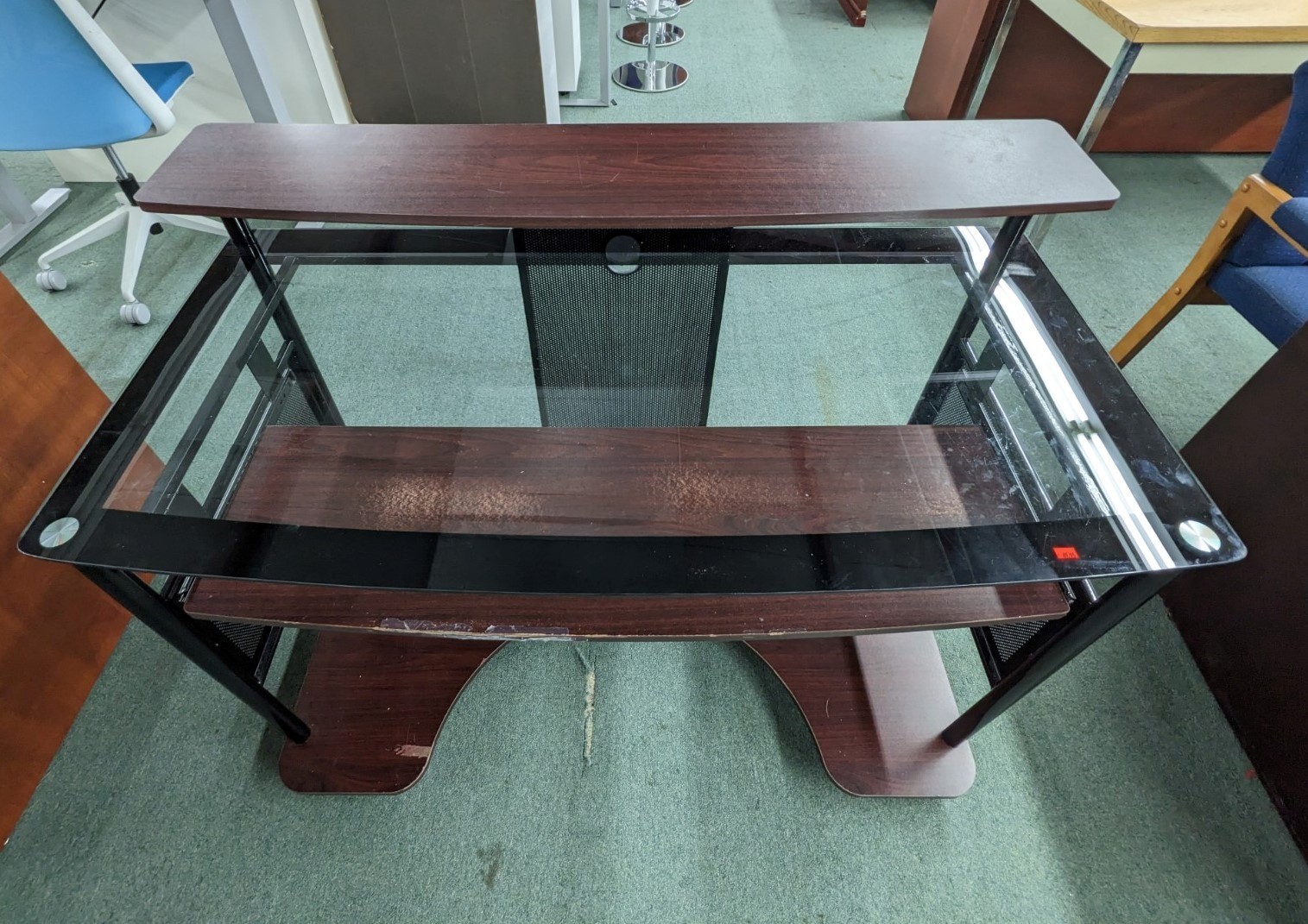 Glass and Metal Computer Desk Office Pro's