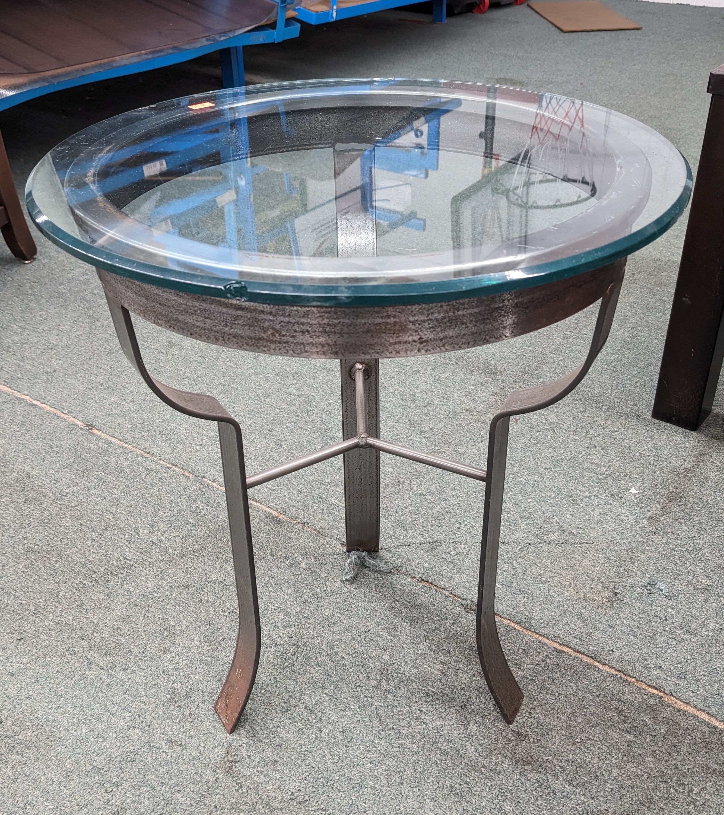Used Glass Top Side Table