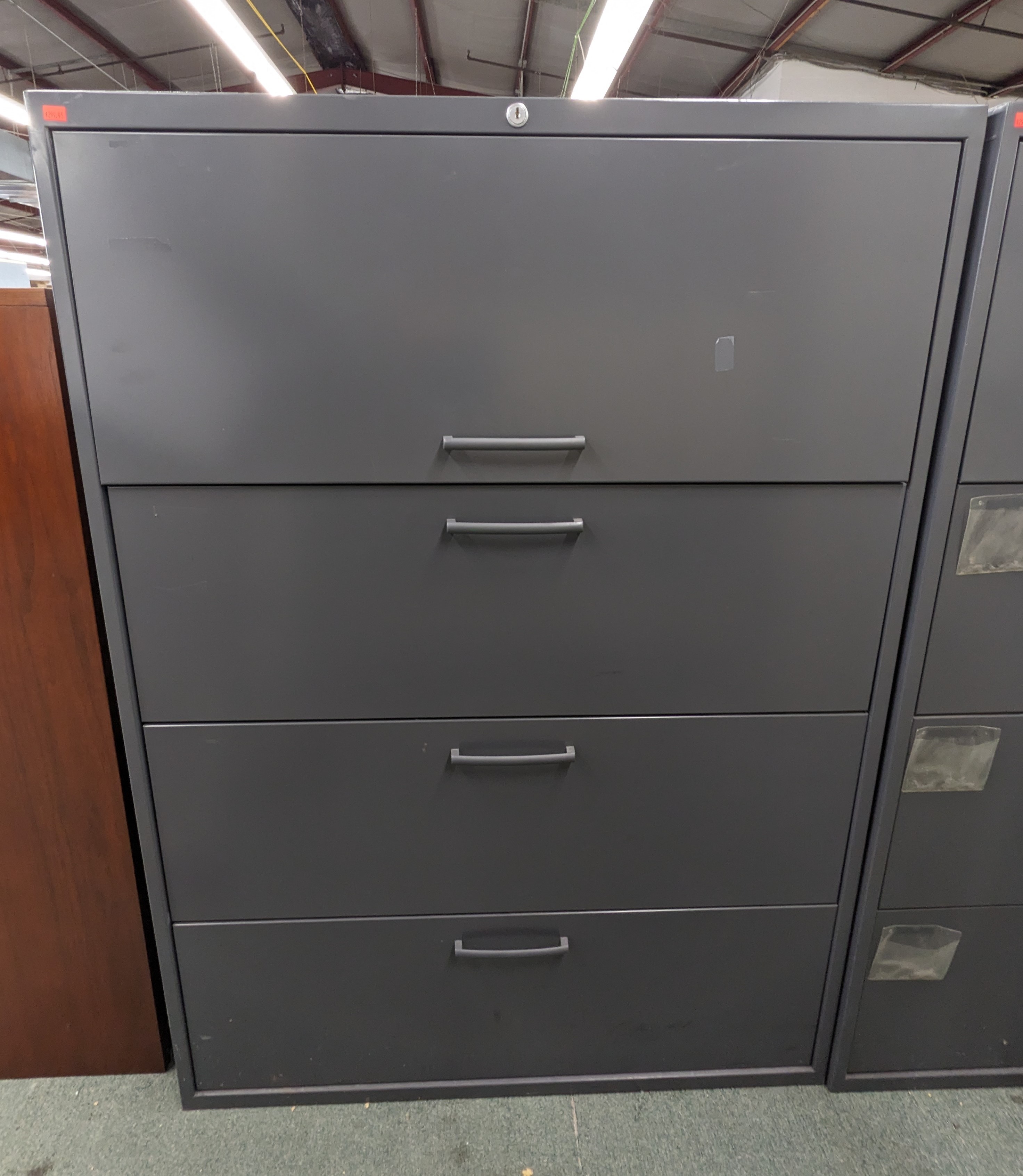 Used Teknion 4 Drawer Lateral File, Gray