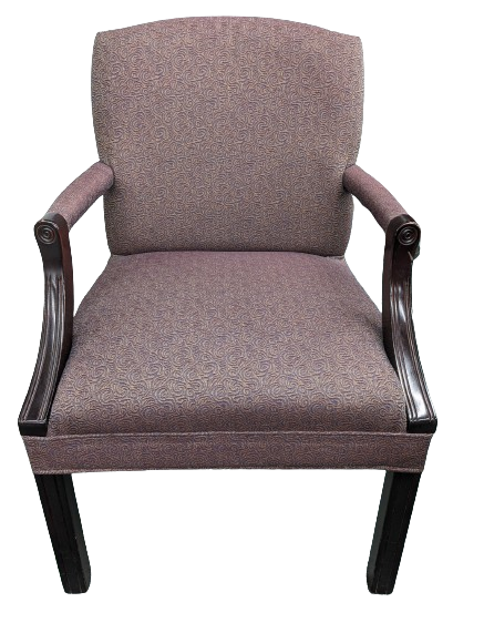 Used Mahogany Guest Chair with Mauve Upholstery