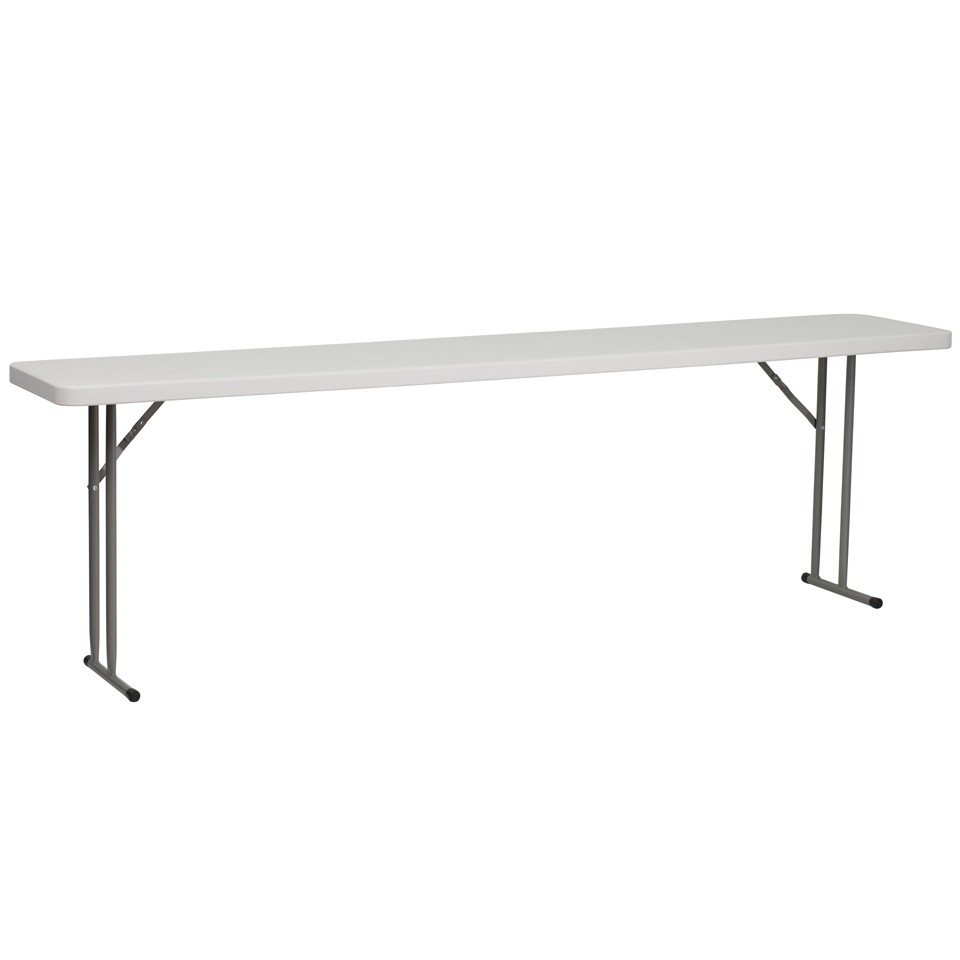 18"W x 96"L Granite White Plastic Folding Training Table