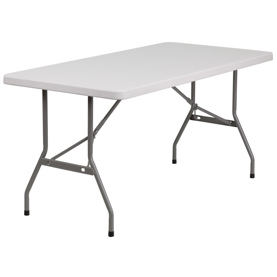 30"W x 60"L Blow Molded Plastic Folding Table