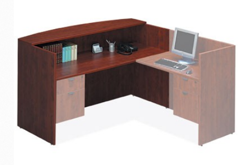 OPL169 Reception Desk Shell with Counter, 9 Finishes
