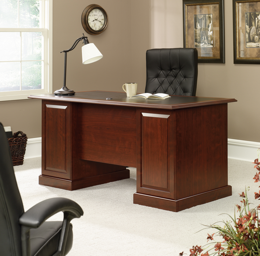 Sauder Heritage Hill Executive Desk with Black Top 402159