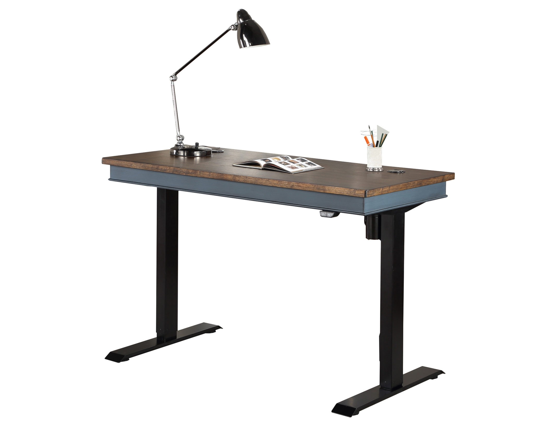 Fairmont Electric Sit/Stand Desk by Martin Furniture, Dusty Blue