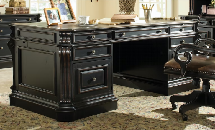 Hooker Furniture Home Office Telluride 76'' Executive Desk w/Wood Panels